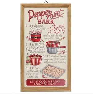 Peppermint Bark Recipe Christmas Candy Sweet Treats Mrs Claus Bakery Wall Art